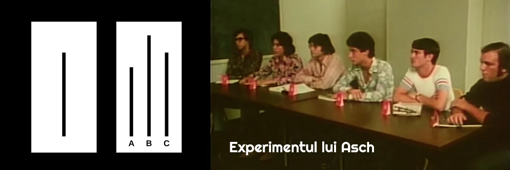 Subiecții experimentul lui Asch, recreat în 1970