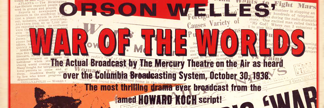 Coperta discului orignal cu înregistrarea teatrului radiofonic Războiul lumilor